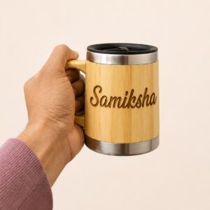 Wooden Engraved Customizable Mug
